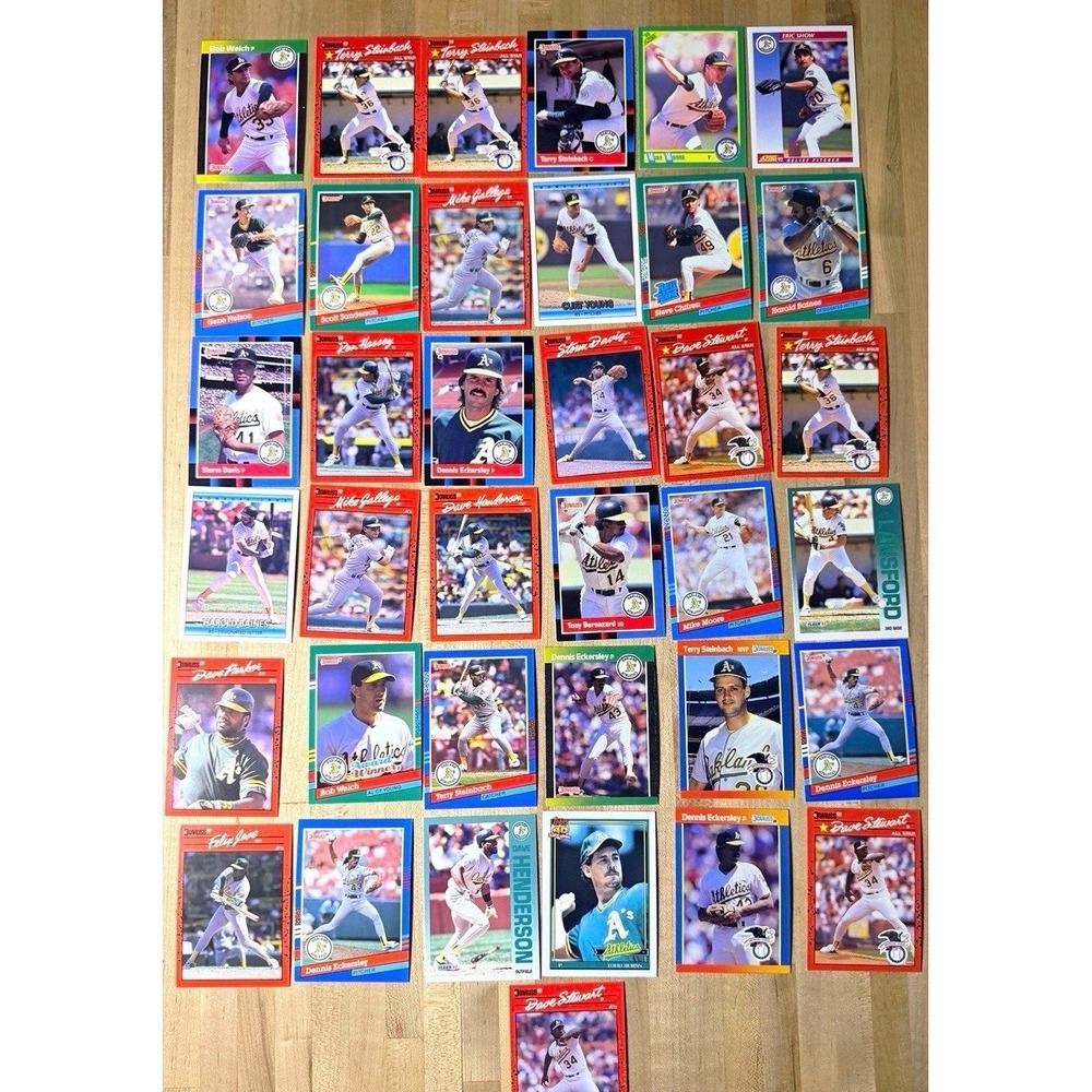 Oakland Athletics Baseball Card Lot Dennis Eckersley Dave Stewart Donruss Fleer